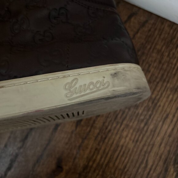 Gucci Leather Web Sneaker Boot Men US Size 14 - Picture 3 of 4